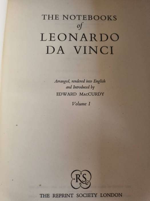 THE NOTEBOOKS OF LEONARDO DA VINCI Volume 1 & 2 Reprint Society 1954