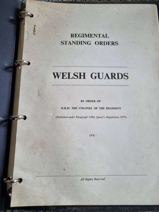 REGIMENTAL STANDING ORDERS WELSH GUARDS 1978 (  collectors )