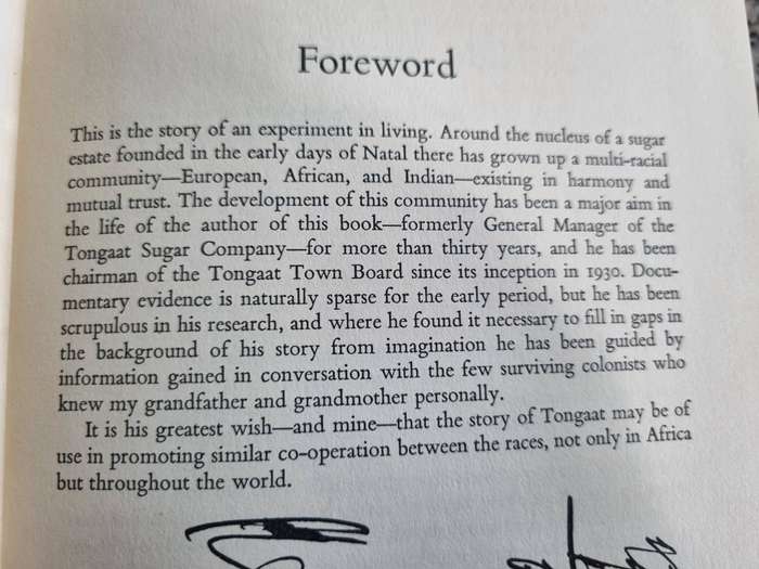 TONGAATI An African Experiment R G T WATSON  ( On a Sugar Estate in the early days of Natal )