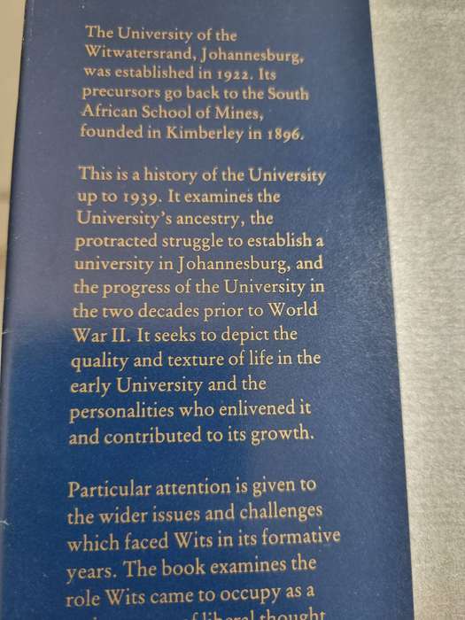 WITS THE EARLY YEARS 1896 - 1939  BRUCE K MURRAY University of the Witwatersrand