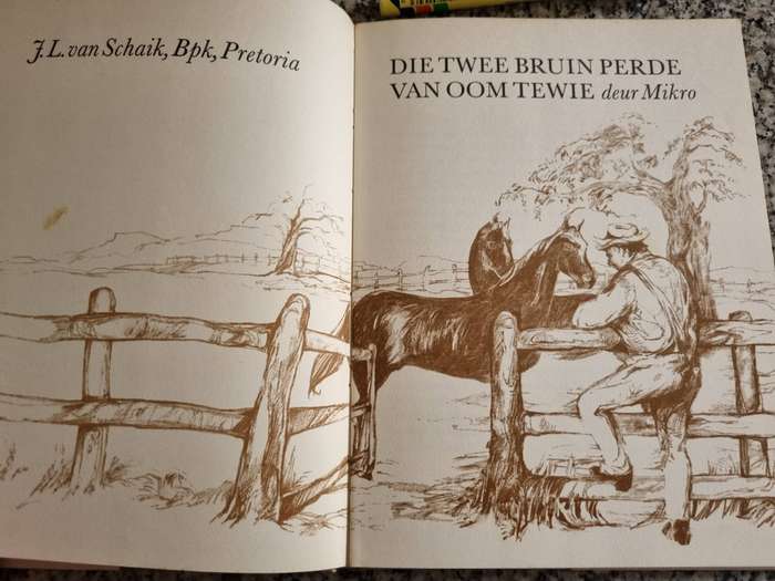 DIE TWEE BRUIN PERDE VAN OOM TEWIE MIKRO Eerste Druk 1967