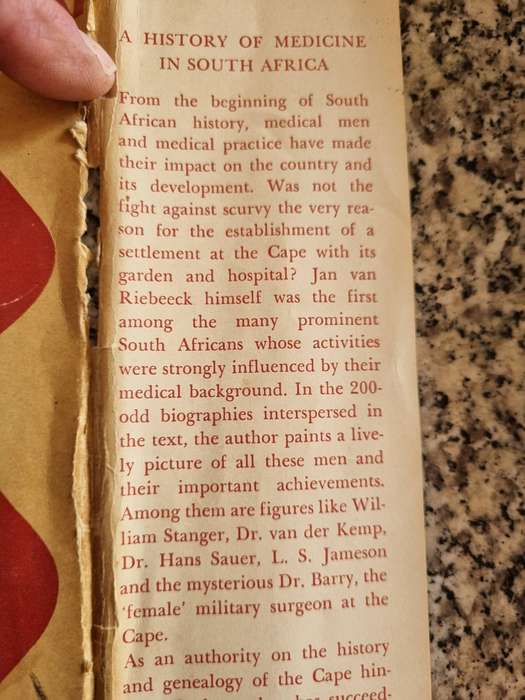 A History of Medicine in South Africa EDMUND H BURROWS (  Poor dust jacket )