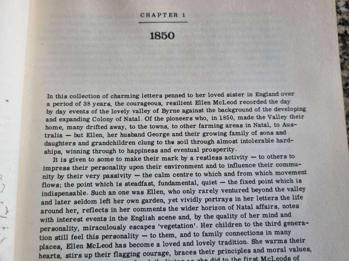 DEAR LOUISA History of a Pioneer Family in Byne Valley NATAL 1850 -1888 By & Signed Dr RUTH E GORDON