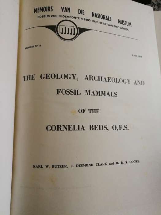The Geology Archaeology & Fossil Mammals of the CORNELIA BEDS OFS KARL W BUTZER  et al Museum