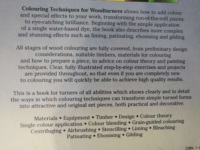 COLOURING TECHNIQUES FOR WOODTURNING JAN SAUNDERS (  wood wooden lathe  Woodworking )