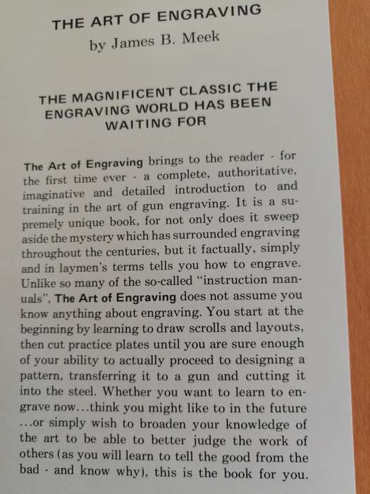 THE ART OF ENGRAVING JAMES B MEEK A Book of Instructions ( trophies jewellery etc )