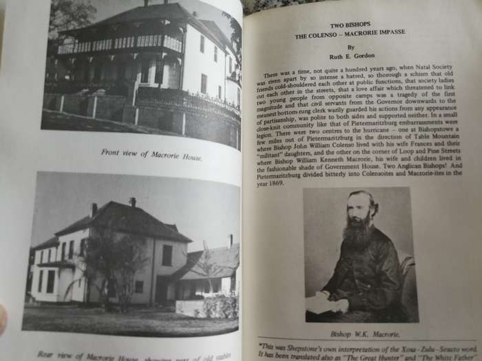 MACRORIE GENTLE BISHOP OF MARITZBURG & his confrontation with JOHN WILLIAM COLENSO 1869-1891