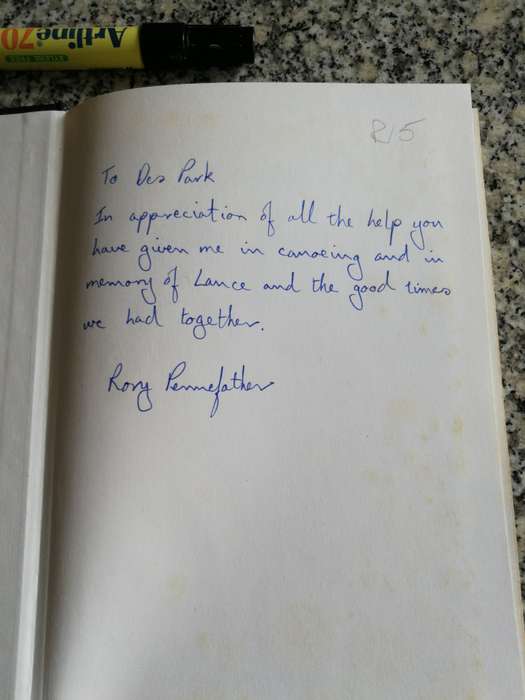 CANOEING IN SOUTH AFRICA  by and SIGNED  by RORY PENNEFATHER ( paddling Kayak  canoeing  technique