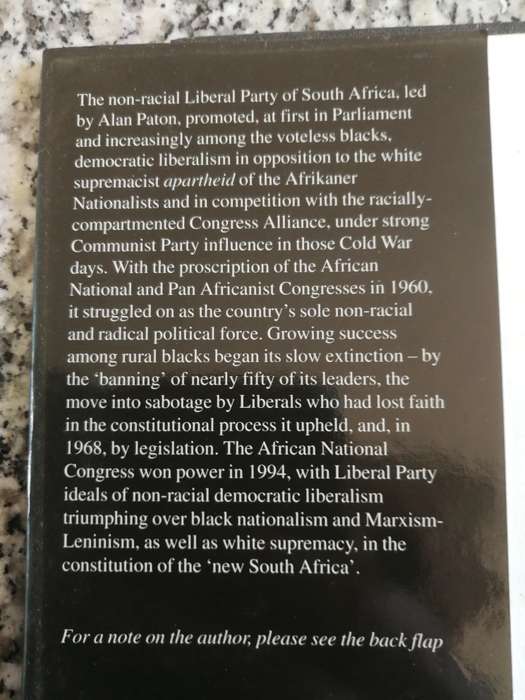 LIBERALS AGAINST APARTHEID A History 1953 - 68 RANDOLPH VIGNE  Politics South Africa appears Signed