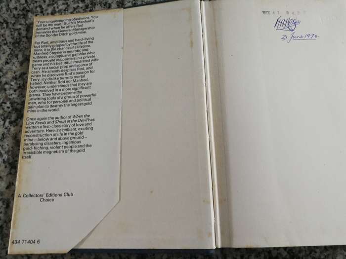 WILBUR SMITH GOLD MINE Heineman First Published 1970  ( First Edition )