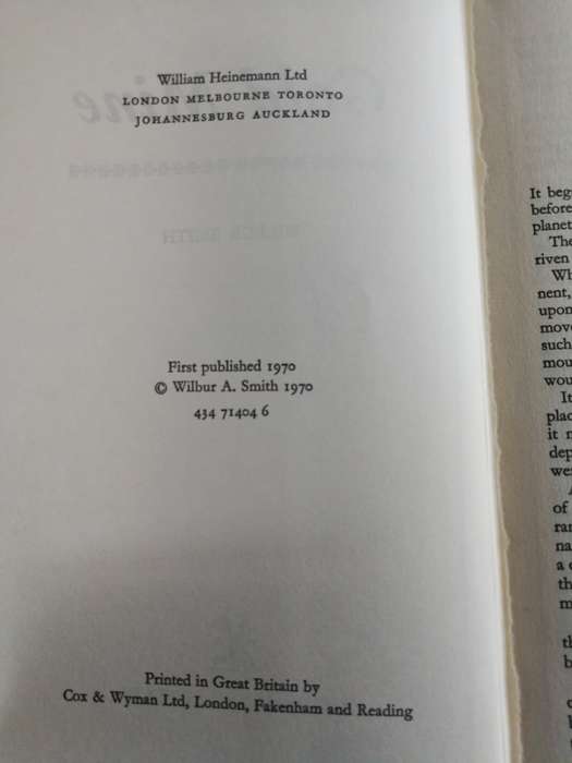 WILBUR SMITH GOLD MINE Heineman First Published 1970  ( First Edition )