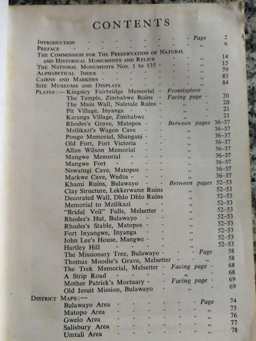 A GUIDE TO THE HISTORIC & PRE HISTORIC MONUMENTS OF RHODESIA C K COOKE 1972  ( Rhodesiana )
