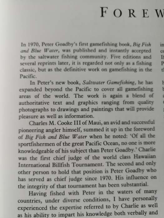SALTWATER GAMEFISHING Offshore and Onshore PETER GOADBY  ( fishing incl. reference to Cape Town  )
