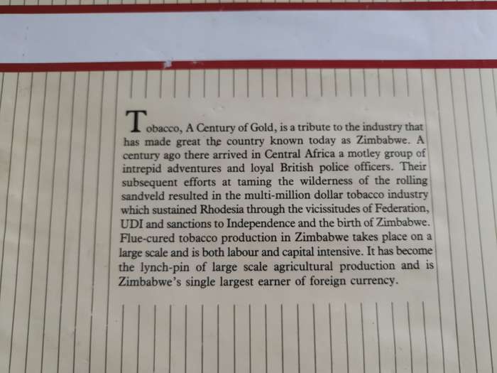 1890 - 1990 TOBACCO A CENTURY of GOLD TRISH MBANGA ( a tribute to an industry ) Rhodesia Zimbabwe
