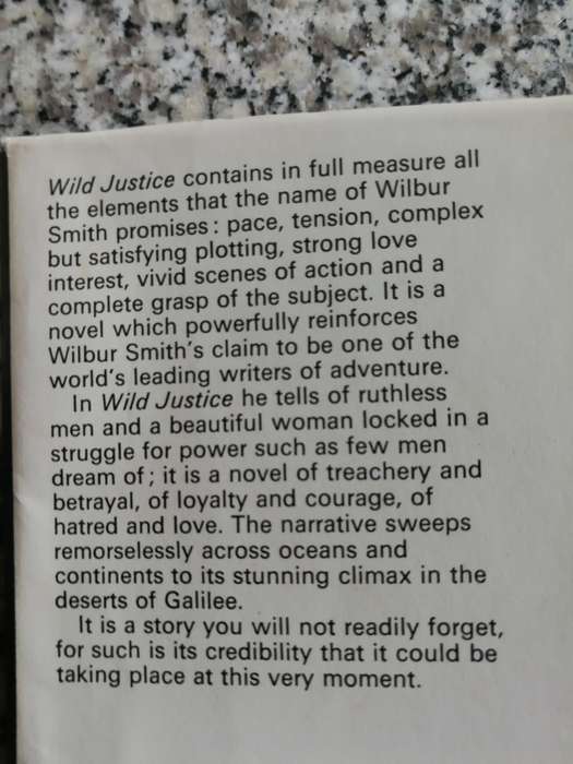 WILBUR SMITH WILD JUSTICE  Heineman First Published 1979