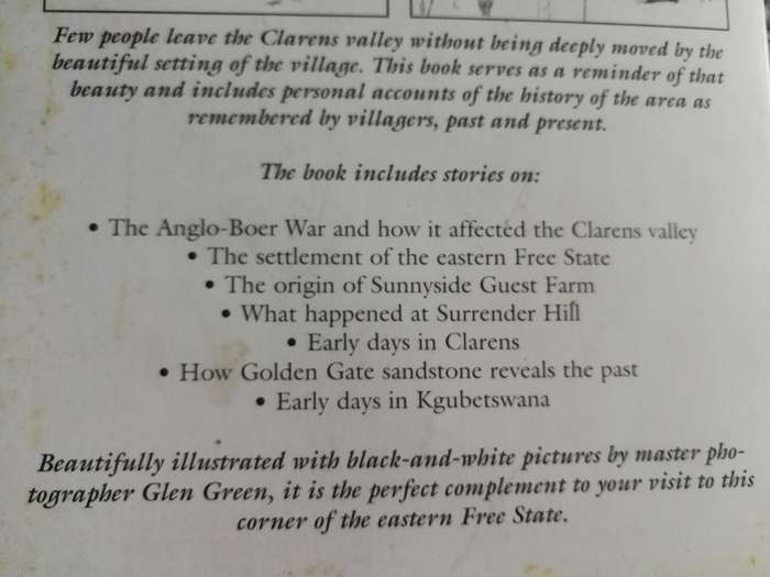 CLARENS ALL OUR YESTERDAYS AN Anecdotal History of the Clarens Valley
