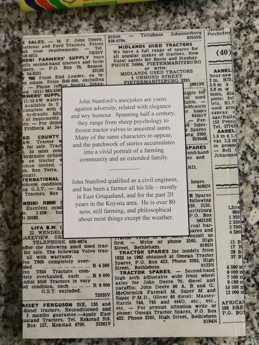 EAST GRIQUALAND ANECJOKES JOHN STANFORD Stories spanning half a century