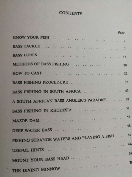 BASS FISHING IN SOUTHERN AFRICA A B W IMPEY ( published in Rhodesia 1966 )