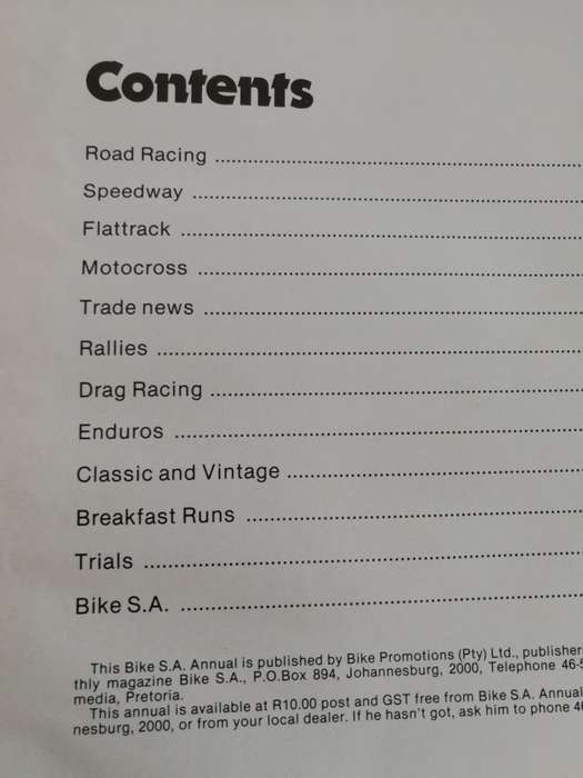 BIKE SA MOTOR CYCLING ANNUAL 1981 (  Motorcycles Motor bikes Motorcross & roadracing etc