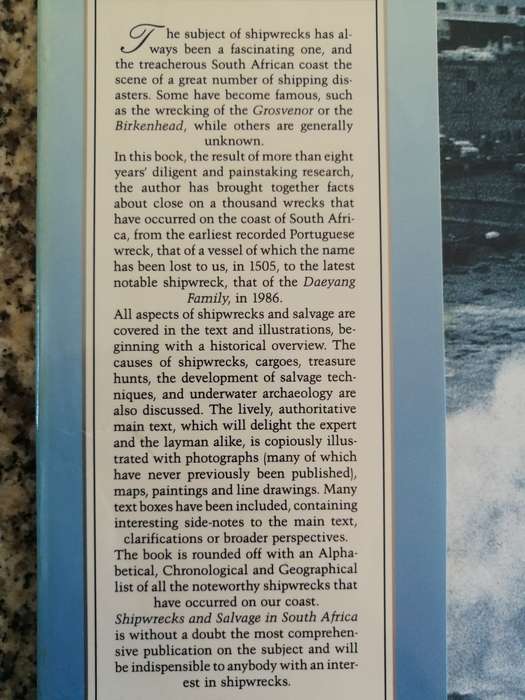 SHIPWRECKS & SALVAGE  in SOUTH AFRICA 1505  to the PRESENT MALCOLM TURNER ( 1988 ) and
