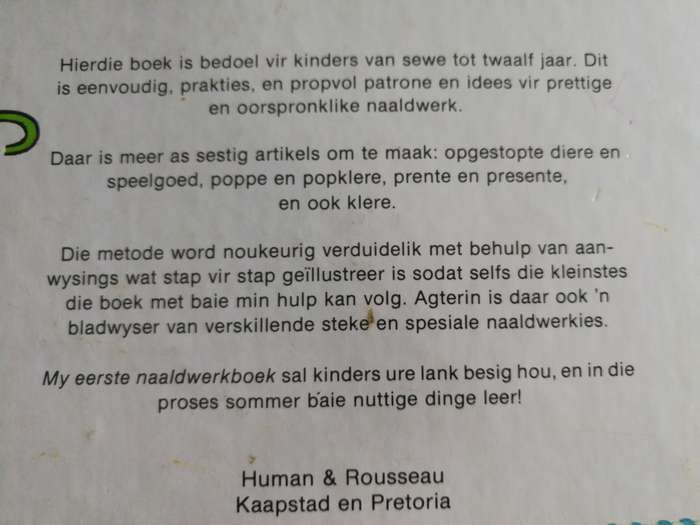 MY EERSTE NAARLDWERKBOEK JANET BARBER