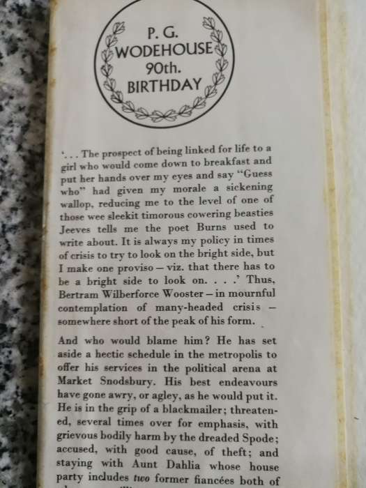P G WODEHOUSE MUCH OBLIGED JEEVES 1881 - 1971 First published 1971  ( Note the condition covers )