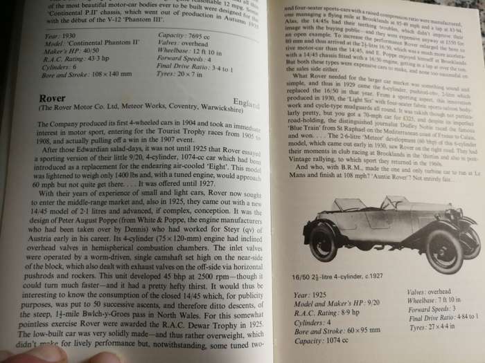 The Batsford Guide to VINTAGE SPORTS and RACING CARS up to 1930 ANTHONY HARDING  1978