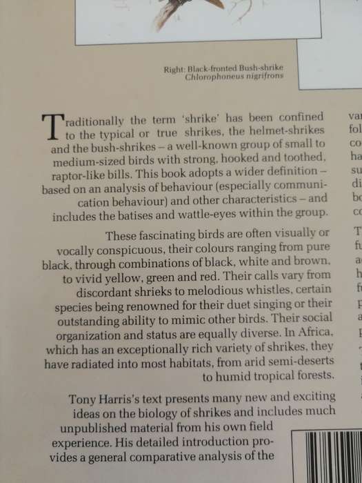 SHRIKES OF SOUTHERN AFRICA TONY HARRIS GRAEME ARNOTT in a protective slipcase birds birding