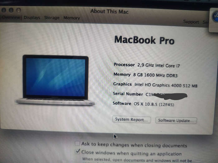 i7 Apple MacBook Pro (A1278)