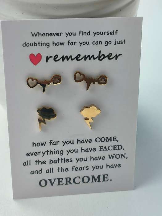 Set of 2 genuine stainless steel earrings - non-fading