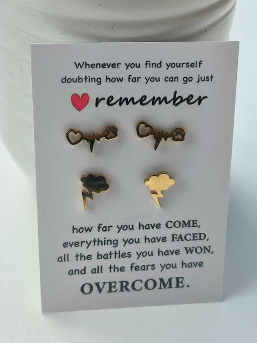 Set of 2 genuine stainless steel earrings - non-fading