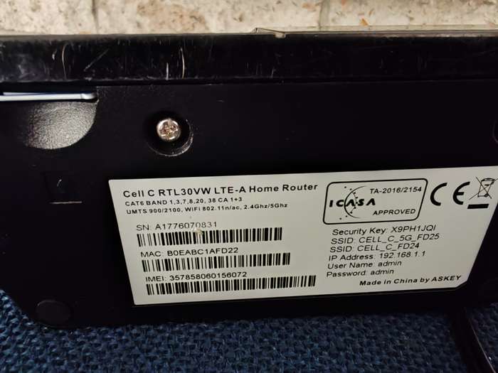 Cell C RTL30VW LTE- A Home Router