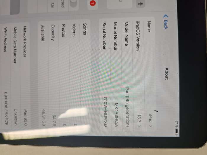 IPad 9th Gen  64gig Wifi