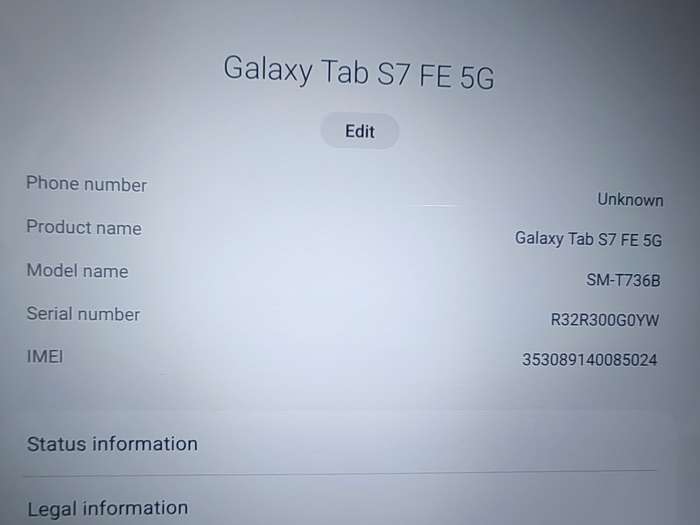 Samsung Galaxy Tab S7 FE- TABLET