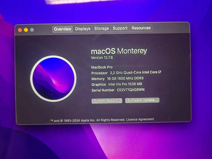 MacBook Pro, 15inch 2015 256GB SSD and 16GB RAM