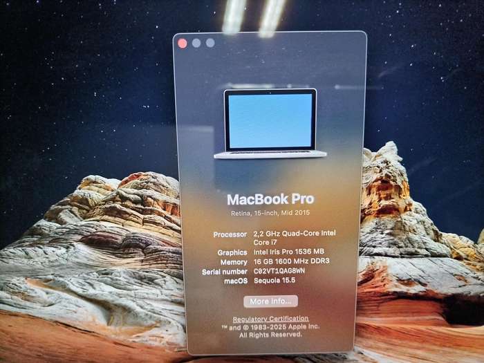 MacBook Pro, 15inch 2015 256GB SSD and 16GB RAM