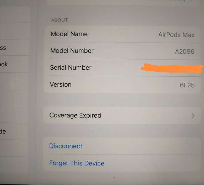 Apple A2096 airpods max headphones