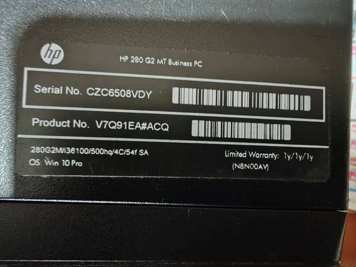 HP 280 G2 MT Business  Desktop PC  BOX