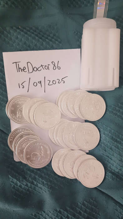 Tube of 1oz silver Krugerrands