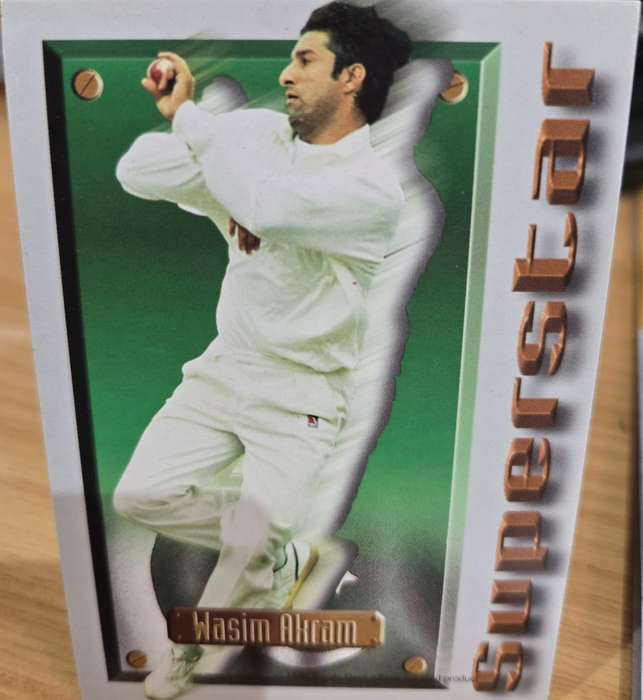 WASIM AKRAM (Pakistan) 1997 South Africa SPORTS DECK CRICKET SUPERSTAR CARD #59