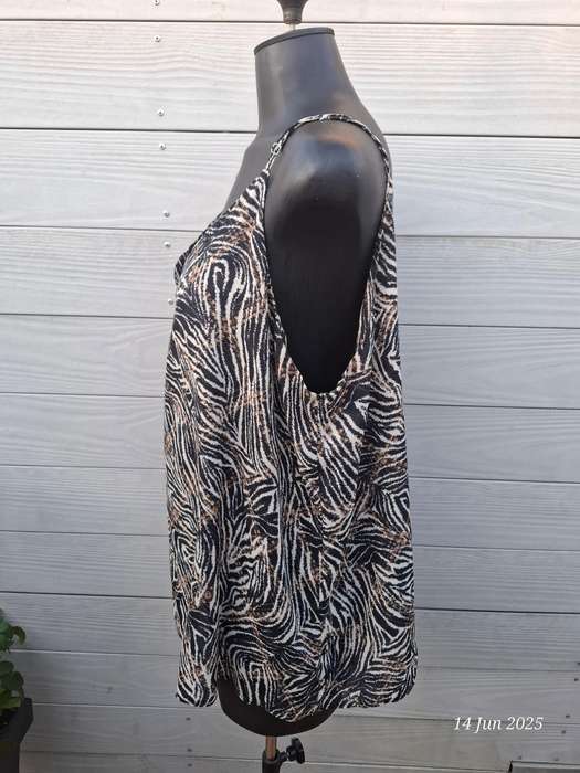 Zebra print thin strap top - 2XL