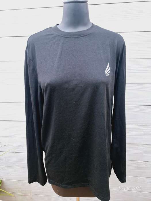 Unisex long sleeve black t-shirt - L