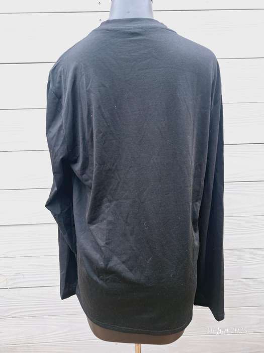 Unisex long sleeve black t-shirt - L