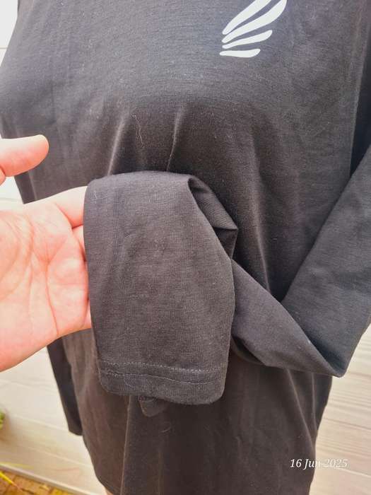 Unisex long sleeve black t-shirt - L
