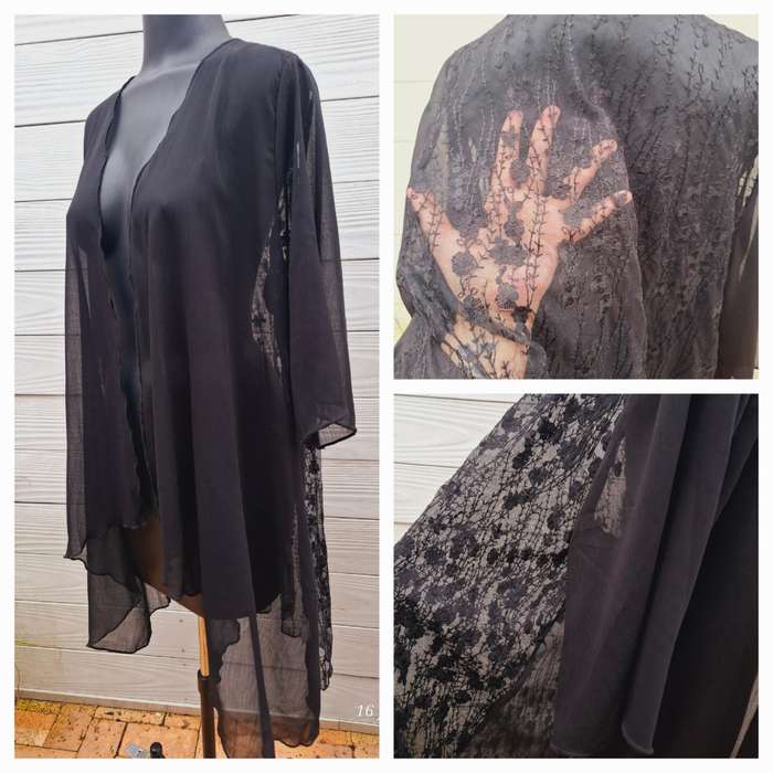 Short sleeve embroidery lace kimono Size 3XL