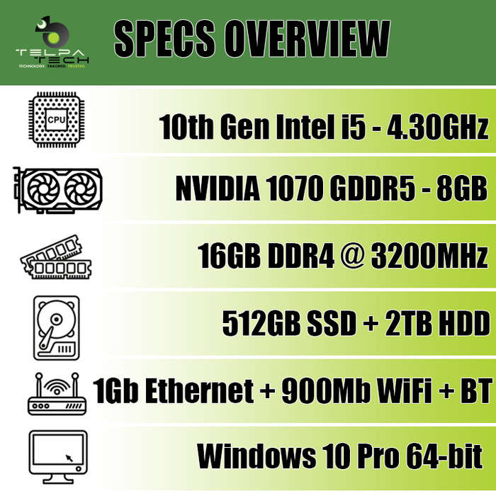 10th Gen Intel Core i5 High-End Refurbished Desktop PC