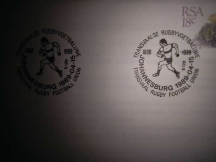 FDC Transvaal Rugby Football Union 100 Years (AK-122B)