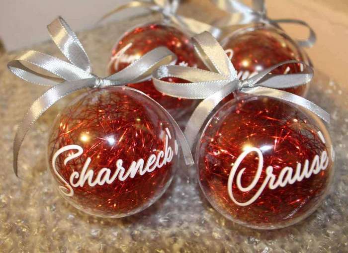 Christmas Bauble STICKERS - Set of 4 Name STICKERS ONLY