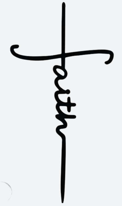 Faith CROSS IRON ON Print