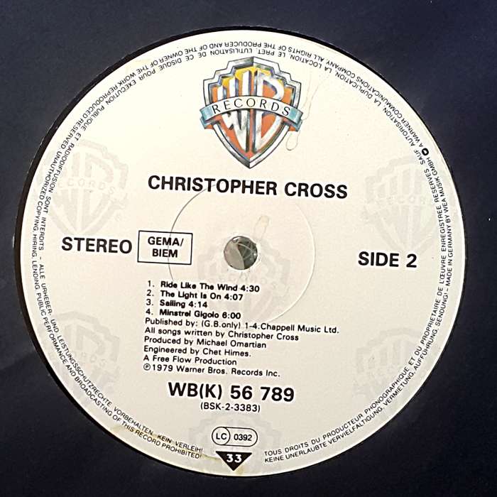 CHRISTOPHER CROSS - CHRISTOPHER CROSS Vinyl, LP, Album, Stereo Country: Germany Released: 1979